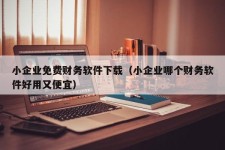 小企业免费财务软件下载（小企业哪个财务软件好用又便宜）