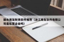 丽水用友财务软件推荐（浙江用友软件有限公司是私营企业吗）