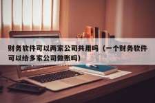 财务软件可以两家公司共用吗（一个财务软件可以给多家公司做账吗）