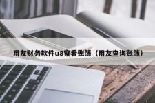 用友财务软件u8察看账簿（用友查询账簿）