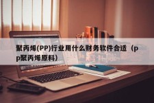 聚丙烯(PP)行业用什么财务软件合适（pp聚丙烯原料）