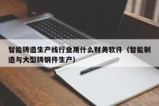 智能铸造生产线行业用什么财务软件（智能制造与大型铸钢件生产）