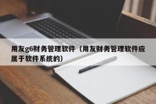 用友g6财务管理软件（用友财务管理软件应属于软件系统的）