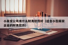 小商贸公司用什么财务软件好（适合小型商贸企业的财务软件）