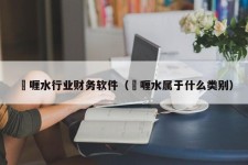 啫喱水行业财务软件（啫喱水属于什么类别）