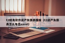 t3财务软件资产负债表模板（t3资产负债表怎么导出excel）