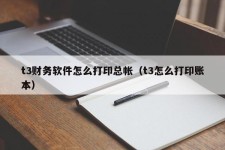 t3财务软件怎么打印总帐（t3怎么打印账本）