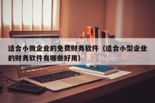 适合小微企业的免费财务软件（适合小型企业的财务软件有哪些好用）