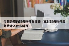 付服务费的财务软件有哪些（支付财务软件服务费计入什么科目）