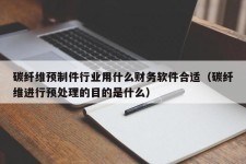 碳纤维预制件行业用什么财务软件合适（碳纤维进行预处理的目的是什么）