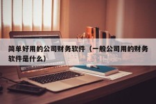 简单好用的公司财务软件（一般公司用的财务软件是什么）