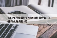 PET/PE行业最好的财务软件是什么（pe是什么财务指标）