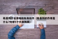 助悬剂行业用哪款财务软件（助悬剂的作用是什么?列举5个代表物质）