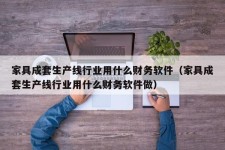 家具成套生产线行业用什么财务软件（家具成套生产线行业用什么财务软件做）