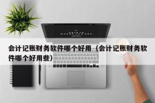 会计记账财务软件哪个好用（会计记账财务软件哪个好用些）