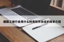 醋酸乙烯行业用什么财务软件合适的简单介绍