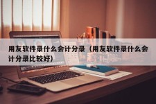 用友软件录什么会计分录（用友软件录什么会计分录比较好）