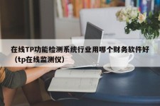 在线TP功能检测系统行业用哪个财务软件好（tp在线监测仪）