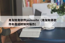 用友财务软件yonsuite（用友财务软件年度结转如何操作）