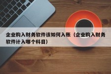 企业购入财务软件该如何入账（企业购入财务软件计入哪个科目）