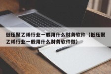 低压聚乙烯行业一般用什么财务软件（低压聚乙烯行业一般用什么财务软件做）