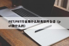 PET/PBT行业用什么财务软件合适（pet做什么的）